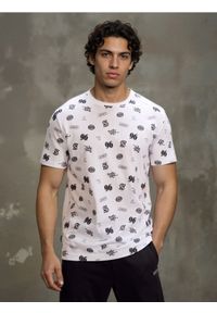 Sinsay - Bawełniana koszulka ze wzorem - biały. Kolor: biały. Materiał: bawełna #1