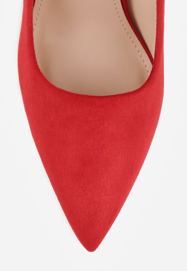 Born2be - Czerwone Eleganckie Szpilki Mevair. Okazja: na spotkanie biznesowe, do pracy. Nosek buta: szpiczasty. Kolor: czerwony. Materiał: szyfon. Obcas: na szpilce. Styl: elegancki. Wysokość obcasa: średni
