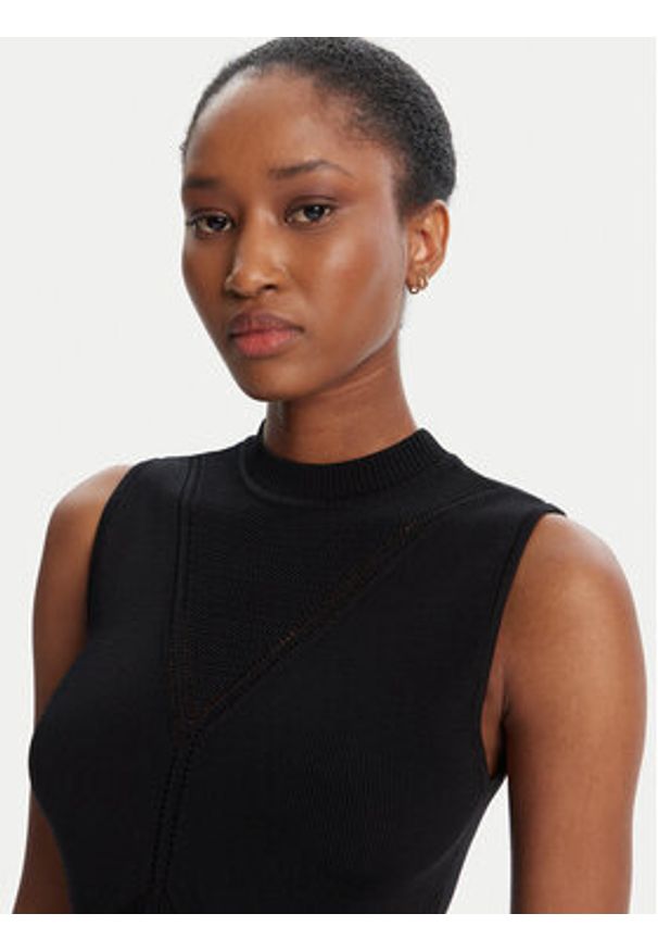 Marciano Guess Sweter 5YGR03 5876Z Czarny Slim Fit. Kolor: czarny. Materiał: wiskoza