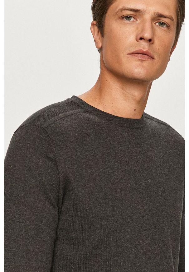Selected - Sweter. Kolor: szary. Materiał: materiał. Długość rękawa: długi rękaw. Długość: długie