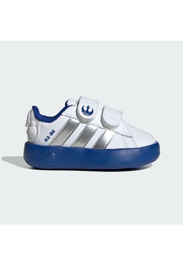 Buty Adidas Star Wars Grand Court 2.0 Infants. Kolor: biały, wielokolorowy, niebieski, szary. Wzór: motyw z bajki. Sport: tenis
