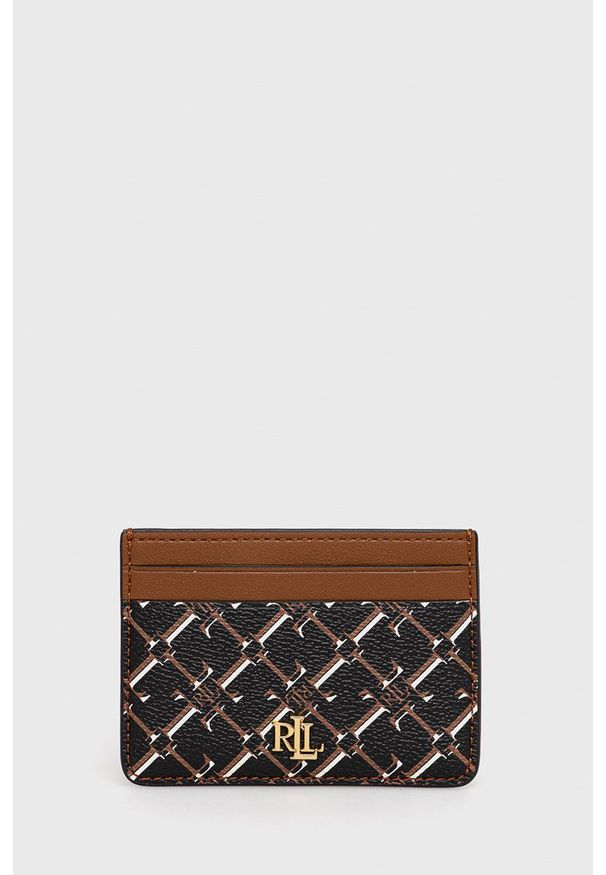 Lauren Ralph Lauren Etui na karty damski kolor brązowy. Kolor: brązowy