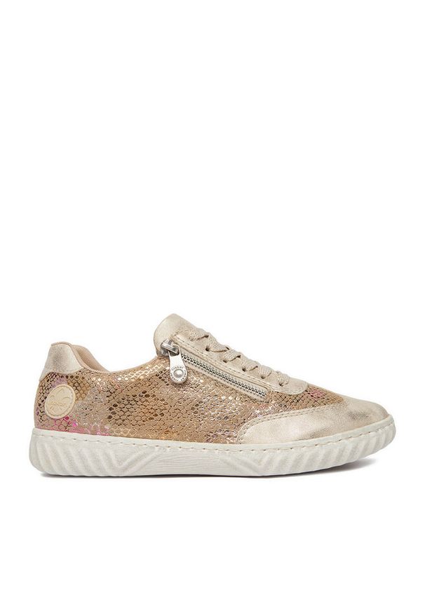 Sneakersy Rieker. Kolor: złoty
