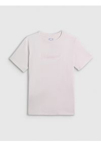 4f - 4F T-shirt regular z nadrukiem męski - beżowy XL. Okazja: na co dzień, na spacer. Kolor: beżowy. Materiał: bawełna, dzianina. Wzór: nadruk. Styl: casual #1
