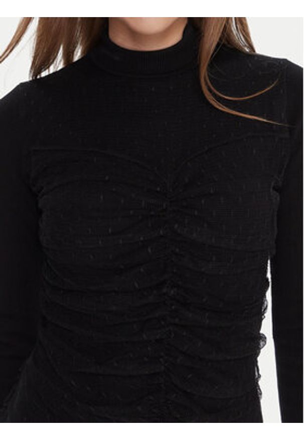 TwinSet - TWINSET Sukienka dzianinowa 252TT3262 Czarny Regular Fit. Kolor: czarny. Materiał: syntetyk
