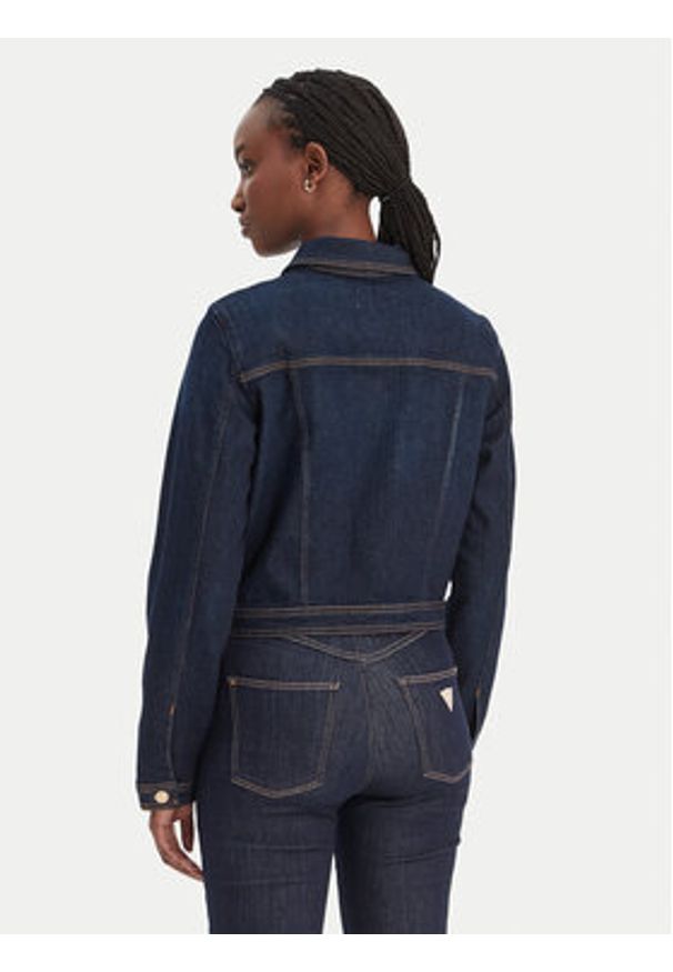 Guess Kurtka jeansowa W6RN76 D6881 Granatowy Regular Fit. Kolor: niebieski. Materiał: jeans, bawełna