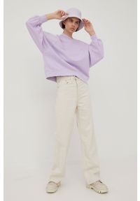 Levi's® - Levi's bluza bawełniana damska kolor fioletowy gładka. Okazja: na spotkanie biznesowe. Kolor: fioletowy. Materiał: bawełna. Długość rękawa: raglanowy rękaw. Wzór: gładki. Styl: biznesowy #3