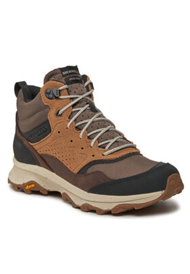 Merrell Sneakersy Speed Solo Mid Wp J004533 Brązowy. Kolor: brązowy. Materiał: skóra, zamsz