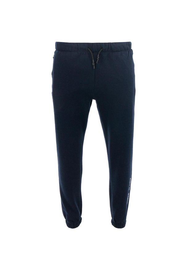 ZOOPLEMENTS - Spodnie dresowe męskie Athl. DPT. SILVANO – Granatowe. Okazja: na co dzień. Kolor: niebieski. Materiał: dresówka. Styl: casual