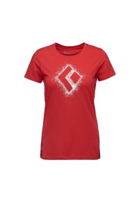Koszulka damska bawełniana Black Diamond Chalked Up 2.0 Tee z krótkim rękawem. Kolor: czerwony. Materiał: bawełna. Długość rękawa: krótki rękaw. Długość: krótkie