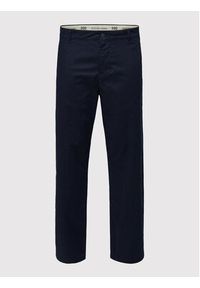 Selected Homme Chinosy Salford 16080159 Granatowy Loose Fit. Kolor: niebieski. Materiał: bawełna