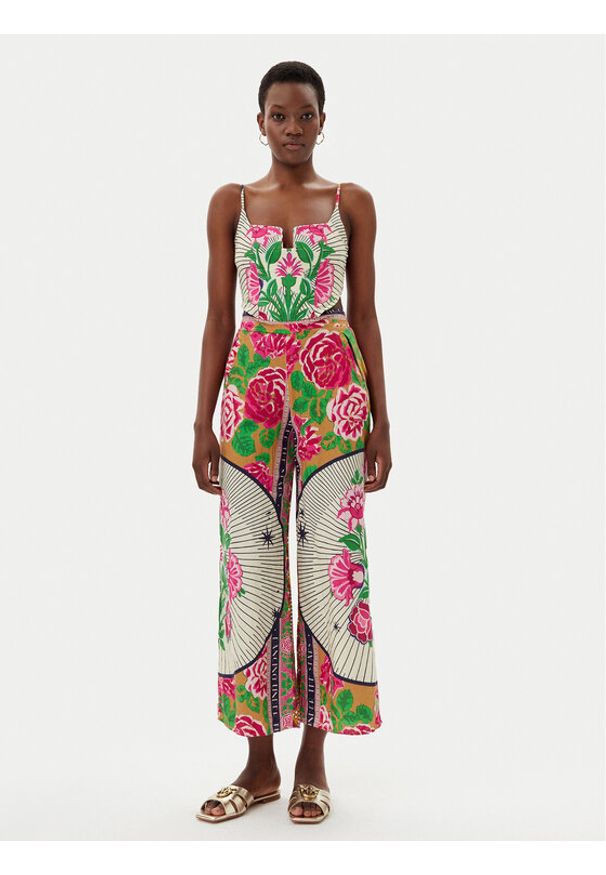 Maaji Kombinezon Cerice Bouquet Biena PT2712CJU001 Kolorowy Regular Fit. Materiał: len. Wzór: kolorowy