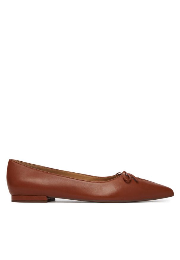 Lauren Ralph Lauren - LAUREN RALPH LAUREN Baleriny 802P06376001 Brązowy. Kolor: brązowy. Materiał: skóra