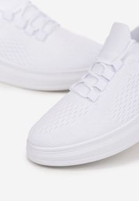 Born2be - Białe Buty Sportowe Irais. Zapięcie: bez zapięcia. Kolor: biały. Materiał: materiał. Szerokość cholewki: normalna. Wzór: aplikacja #5