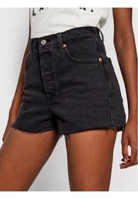 Levi's® Szorty jeansowe Ribcage 77879-0052 Czarny Slim Fit. Kolor: czarny. Materiał: jeans #1