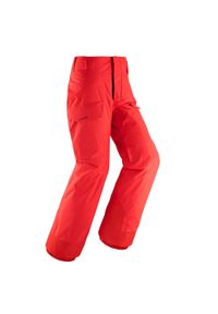 WEDZE - Spodnie narciarskie FREESKI 500 dla dzieci. Kolor: czerwony. Materiał: materiał, skóra. Sport: narciarstwo