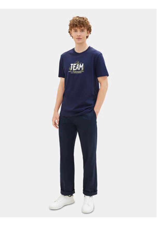 Tom Tailor Denim T-Shirt 1040838 Granatowy Regular Fit. Kolor: niebieski. Materiał: bawełna