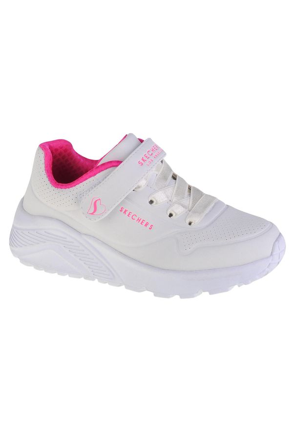 skechers - Buty sportowe Sneakersy dziewczęce, Skechers Uno Lite. Kolor: biały, różowy, wielokolorowy. Sport: turystyka piesza