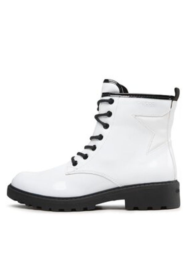 Geox Trapery J Casey G. G J9420G 000HH C0404 D Biały. Kolor: biały. Materiał: skóra