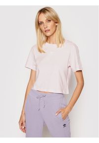Adidas - adidas T-Shirt Tennis Luxure Cropped H56453 Różowy Cropped Fit. Kolor: różowy. Materiał: bawełna