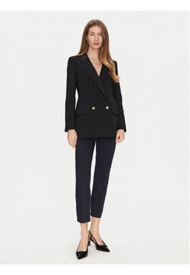 Marella Chinosy Miele 2513131021 Granatowy Slim Fit. Kolor: niebieski. Materiał: syntetyk, bawełna