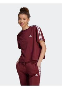 Adidas - adidas T-Shirt Essentials 3-Stripes Single Jersey Crop Top IL3410 Czerwony Loose Fit. Kolor: czerwony. Materiał: bawełna #1