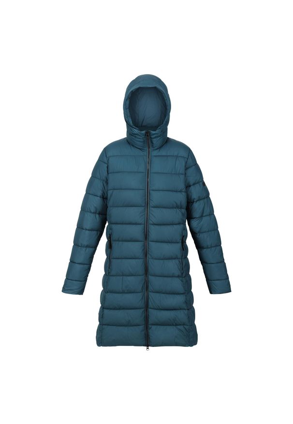 Andia Regatta damski turystyczny płaszcz zimowy. Kolor: wielokolorowy, turkusowy, niebieski. Sezon: zima. Sport: turystyka piesza