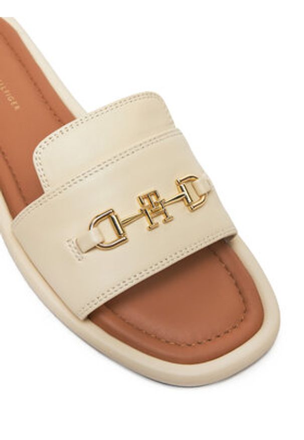 TOMMY HILFIGER - Tommy Hilfiger Klapki FW0FW08420 Beżowy. Kolor: beżowy. Materiał: skóra