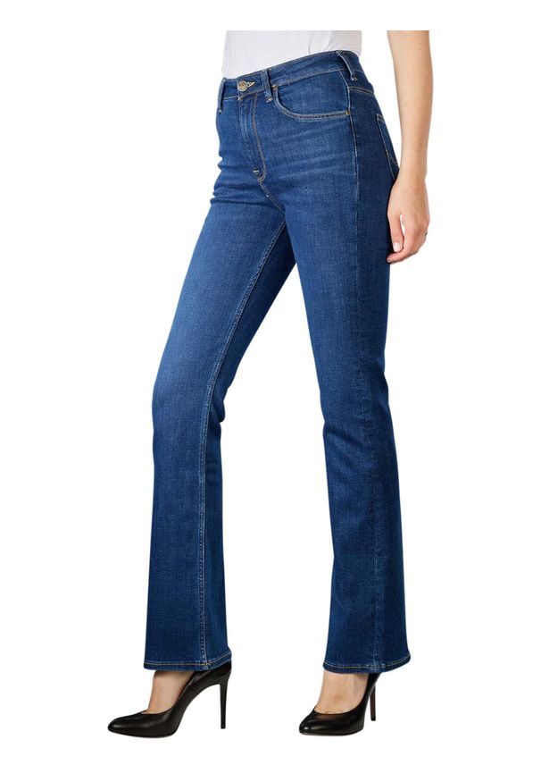 Lee - LEE BREESE BOOT DAMSKIE SPODNIE JEANSOWE DARK ASPEN L31TQDAO 112139885