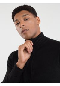 Big-Star - Sweter męski rozpinany czarny Darian 906. Kolor: czarny. Materiał: wełna. Długość rękawa: długi rękaw. Wzór: prążki. Sezon: zima, jesień. Styl: klasyczny #5