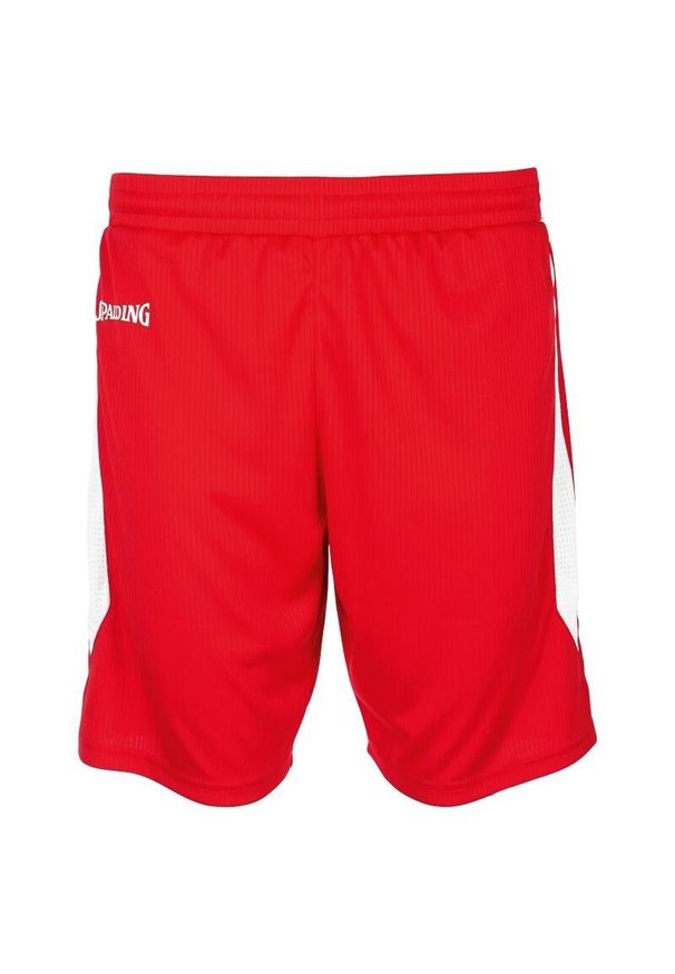 SPALDING - Szorty damskie Spalding 4HER III. Kolor: czerwony, biały, wielokolorowy. Materiał: tkanina. Wzór: paski. Sport: koszykówka