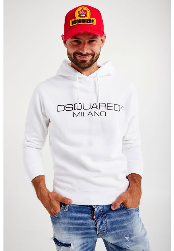 BLUZA DSQUARED2. Typ kołnierza: kaptur. Materiał: materiał. Długość rękawa: długi rękaw. Długość: długie. Wzór: nadruk