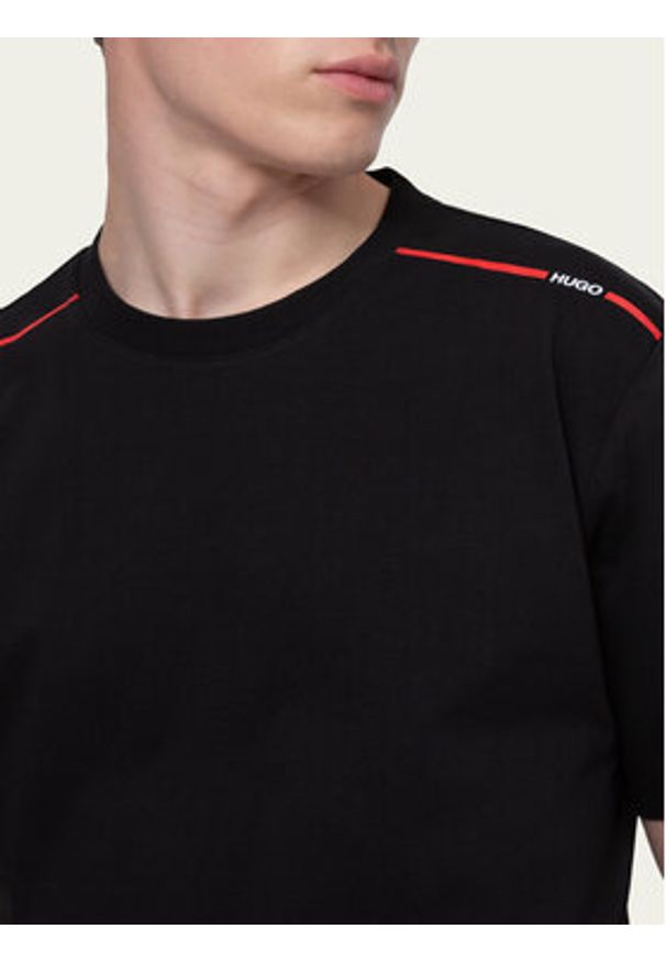 Hugo T-Shirt Dyrtid 50432062 Czarny Regular Fit. Kolor: czarny. Materiał: bawełna