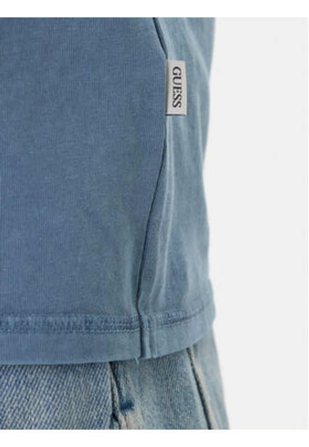 Guess Jeans Tank top M6GPB2 K8FQ4 Niebieski Regular Fit. Kolor: niebieski. Materiał: bawełna