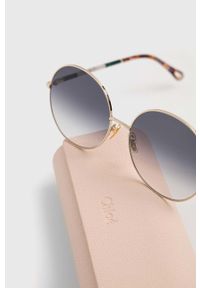 Chloe - Chloé okulary przeciwsłoneczne damskie kolor granatowy. Kształt: okrągłe. Kolor: niebieski #4