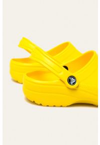 Crocs - Klapki. Kolor: żółty. Materiał: guma, materiał. Wzór: gładki