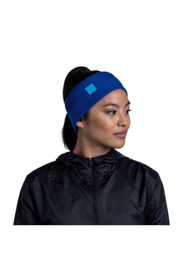 Opaska sportowa na głowę damska Buff CrossKnit Headband. Kolor: niebieski. Materiał: akryl. Styl: sportowy