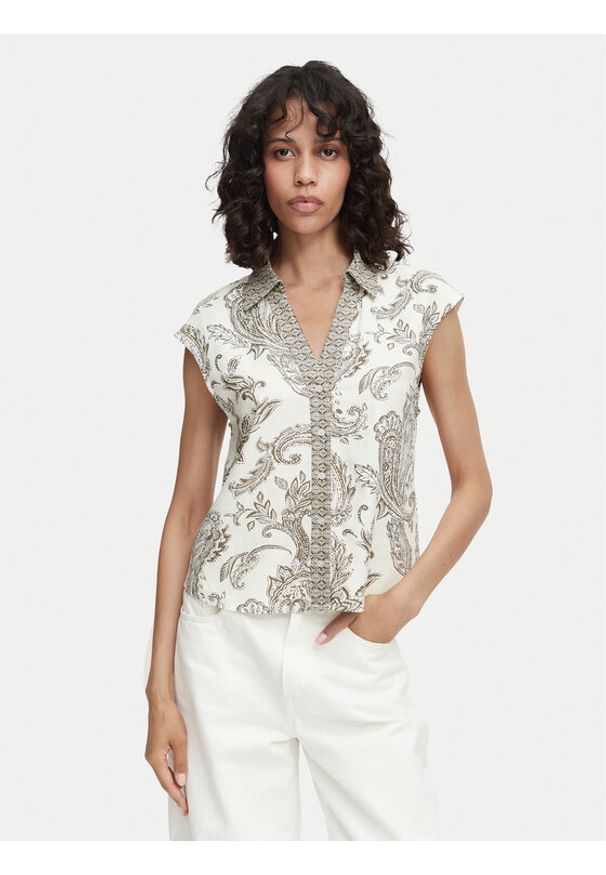 only - ONLY Koszula Misa Leya 15373649 Kremowy Regular Fit. Kolor: kremowy. Materiał: wiskoza