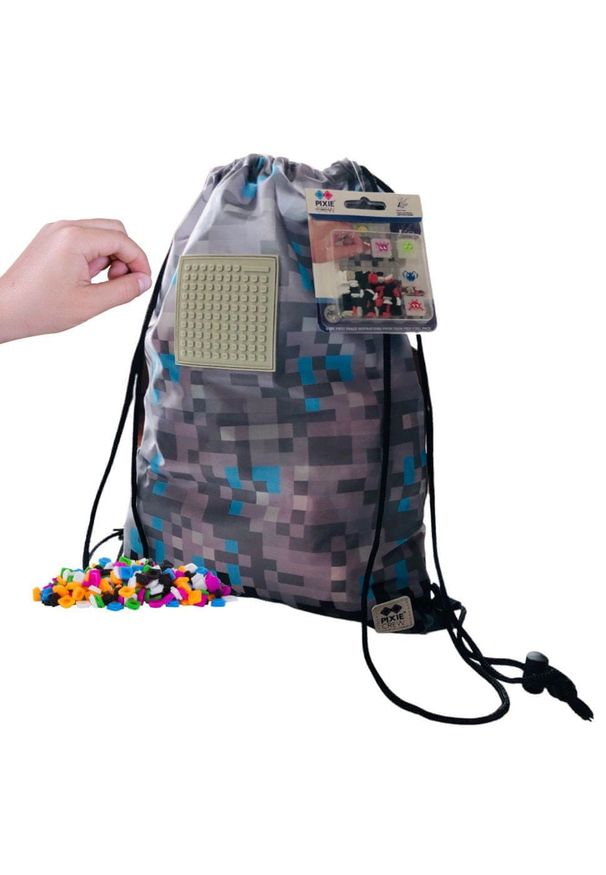 Pixie Crew plecak/worek Minecraft szary. Kolor: szary. Materiał: poliester. Styl: młodzieżowy