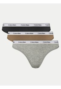 Calvin Klein Underwear Komplet 3 par stringów 000QD5209E Kolorowy. Materiał: bawełna. Wzór: kolorowy