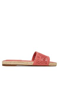 TOMMY HILFIGER - Tommy Hilfiger Espadryle Knit Mesh Espadrille Flat Sandal FW0FW08744 Różowy. Kolor: różowy. Materiał: materiał