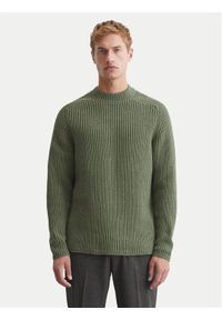 Marc O'Polo Sweter 429 6018 60318 Zielony Regular Fit. Typ kołnierza: polo. Kolor: zielony. Materiał: wełna