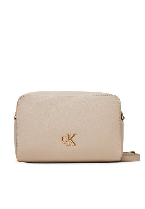 Calvin Klein Jeans Torebka Minimal Monogram Ew Camera Bag LV04K3162G Écru. Materiał: skórzane