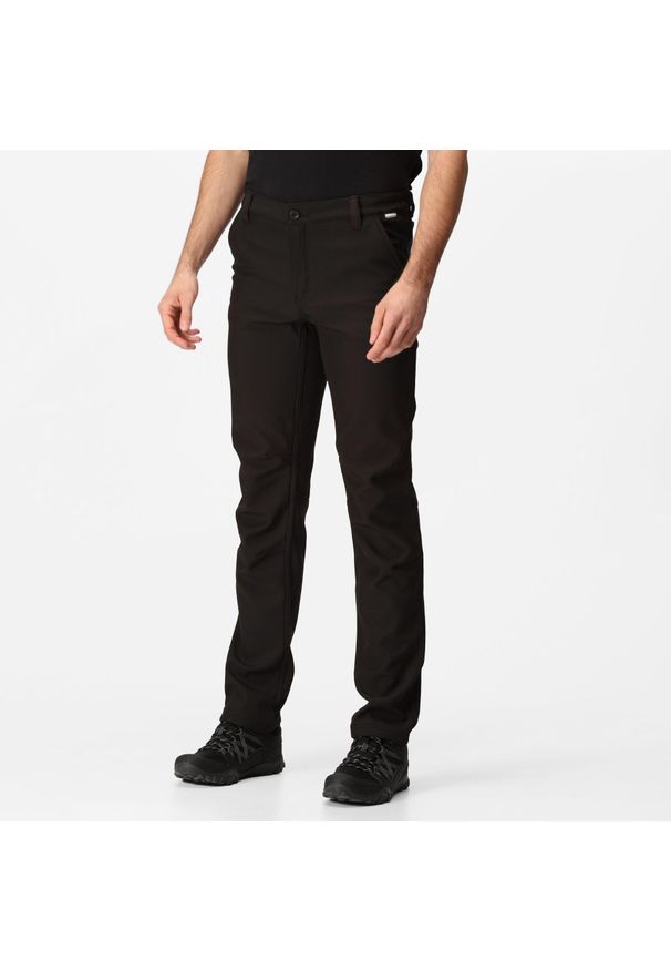 Regatta - Męskie spodnie Fenton szare. Kolor: czarny. Materiał: poliester, elastan. Sezon: lato. Sport: turystyka piesza