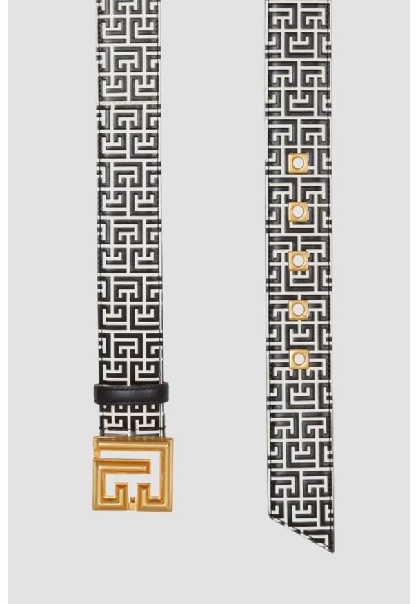 Balmain - BALMAIN Czarno-biały pasek damski Labyrinth, Rozmiar 70. Kolor: wielokolorowy