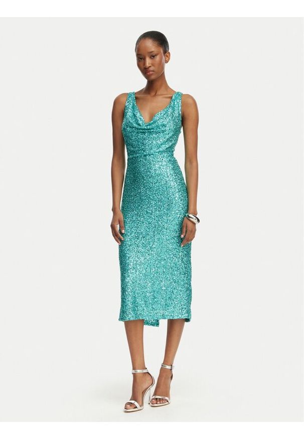 Rinascimento Sukienka koktajlowa CFC0123778003 Zielony Regular Fit. Kolor: zielony. Materiał: syntetyk. Styl: wizytowy