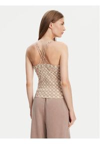 Guess Top V5YP11 MC03W Beżowy Slim Fit. Kolor: beżowy. Materiał: syntetyk #4