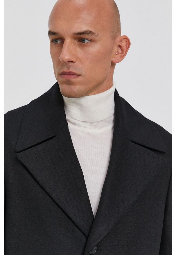 TOMMY HILFIGER - Tommy Hilfiger Płaszcz męski kolor czarny przejściowy. Okazja: na co dzień. Kolor: czarny. Styl: casual