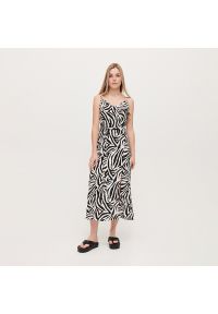 House - Wzorzysta sukienka midi z podkreśloną talią - Wielobarwny. Długość: midi #1