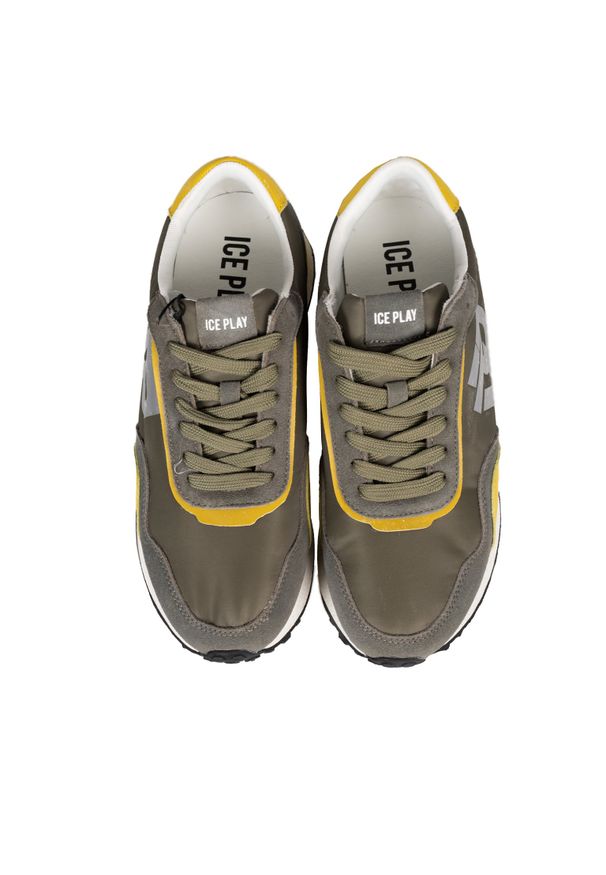 Ice Play Sneakersy | KORSER001M3NS1 | Mężczyzna | Wojskowa Zieleń. Okazja: na spacer. Nosek buta: okrągły. Materiał: tkanina, skóra. Sport: turystyka piesza